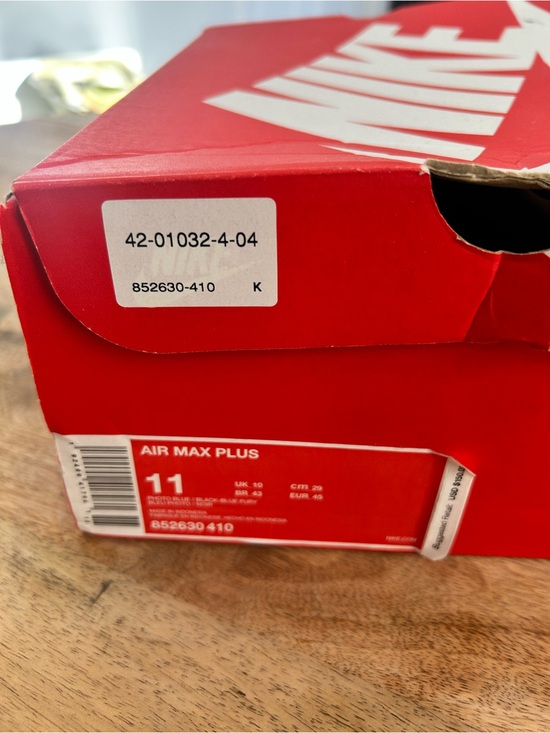Nike Air Max Plus “Photo Blue” Men’s Size 11 – Style 852630-410 w/ Original Box main image 9